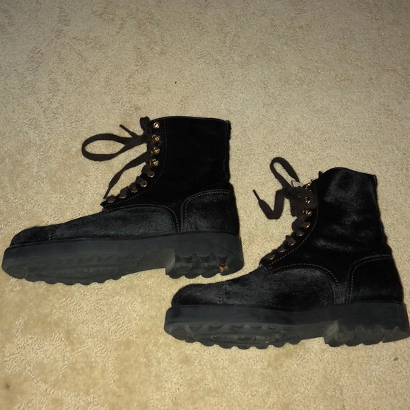 COPY - Dark brown pony skin combat boot - Picture 3 of 4